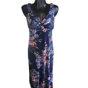 BB Collection Navy Floral Sleeveless Maxi Dress